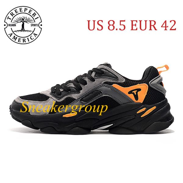 

treeperi fashion chunky 700 soft sole running shoes black grey orange us 8.5 eur 42 for men trainers