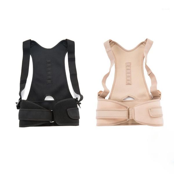 

back support posture corrector belt orthopedic corset brace gear straightener adjustable shoulder wrap1, Black;blue