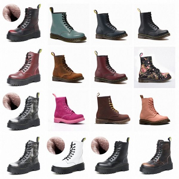 

2020 side zipper high martin boots men's winter plush warm cotton shoes middle black men's and women's boots leather boots d0