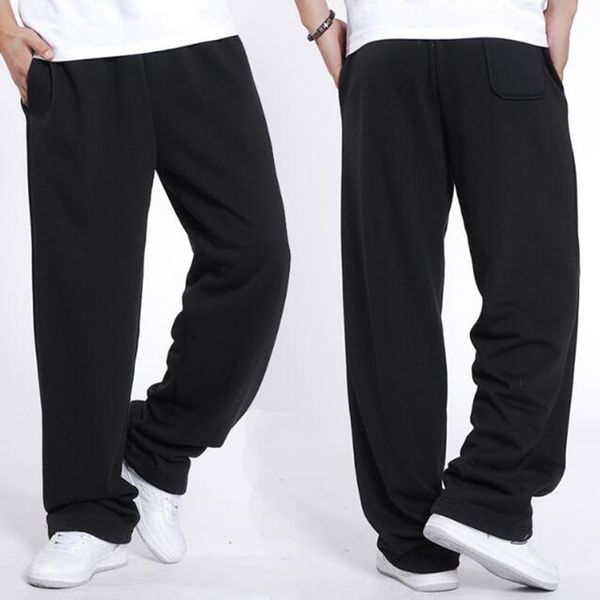 

2021 men's hip hop pants, cotton hoodies, for running, loose, wide, with track a25m, Black