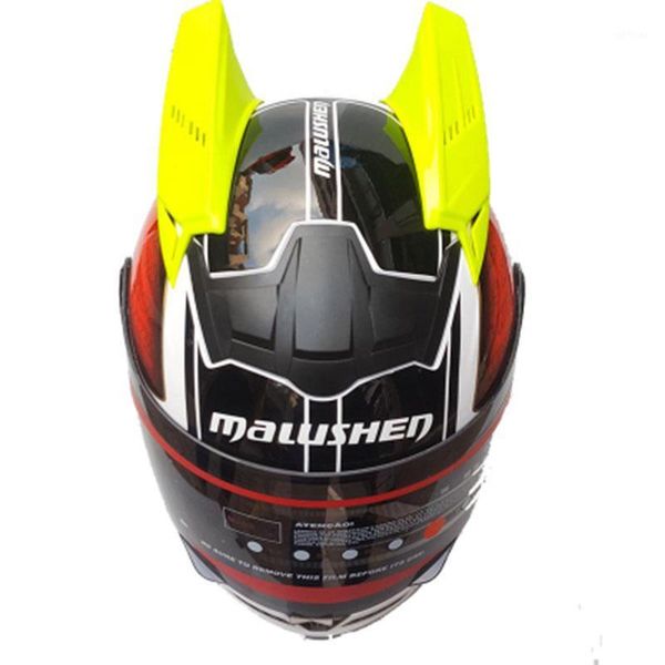 

motorcycle helmet with horns new design malushen full face automobile race helmet casco dot certificate men safety1