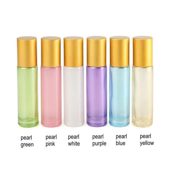 

12pcs/lot 10ml thick glass roll on bottle empty perfume essential oil vials with stainless steel rol qylrdg