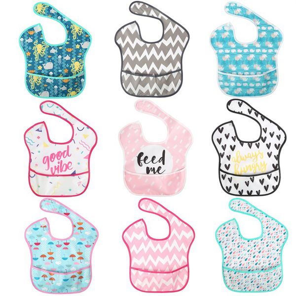 Baby Bibs Bonito impermeável Burp Washable Pano para Meninos Meninas Cartoon Alimentação Bib Multi Design Adapta-se Bebês e Crianças 6-24 Meses