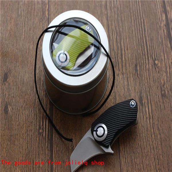 

knife sidis blade 9cr18mov titanium parrot folding mini handle flipper bearing tactical knife pocket fast open hunting knife survival qynf m