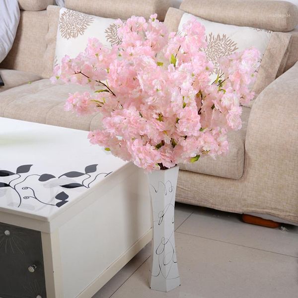 

2pcs artificial cherry blossom flowers branch fake flowers for wedding party decorations home decor1