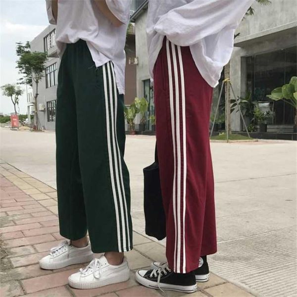 

casual striped black high waist pants women sweatpants patchwork strips summer trousers womens streetwear joggers, Black;white