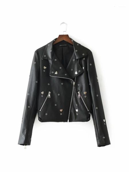 

fashion women g0903u17 autumn new europe and the united states with sequins eagle embroidery pu leather # 84471, Black