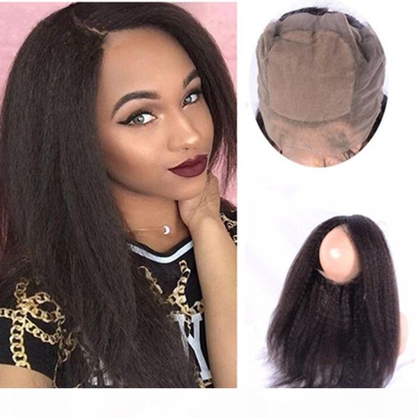

malaysian kinky straight silk base 360 lace frontal closure natural hairline italian coarse yaki silk 360 lace band frontal, Black;brown