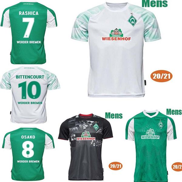 

горячие продажи 20 21 werder bremen футбольная футболка флэккруг eggeestein 2020 2021 bittencourt rashica klaassen мужская футболка, Black;yellow