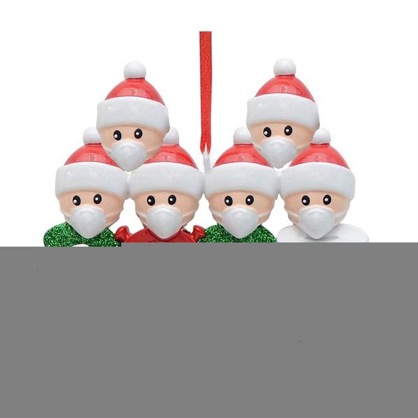 

7rxxgift family 2020 christmas quarantine ornaments survivor customized of 2-7 hang decoration snowman pendant with face