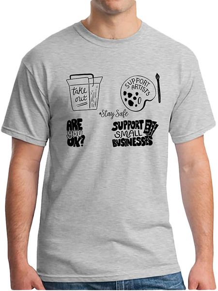 

mens quarantine are you ok soft fitted print pure cotton comfort short sleeve crew neck t-shirts man novel casual sportswear, White;black
