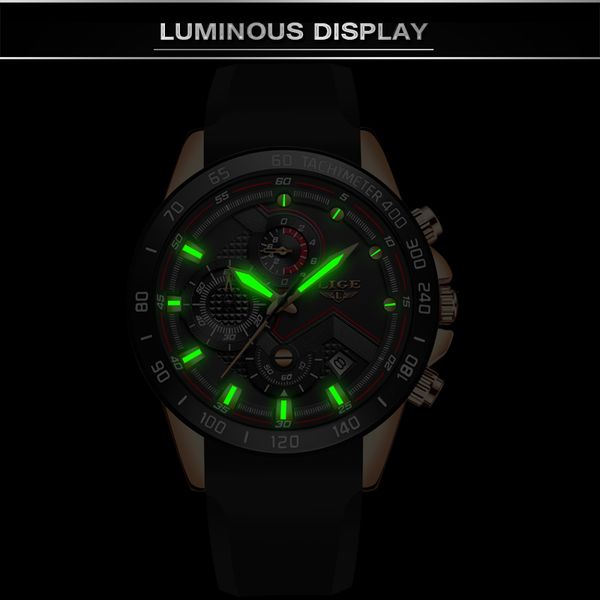 

2020 lige new mens watches brand luxury sport watch waterproof quartz clock male army military wrist watch relogio masculino, Slivery;brown