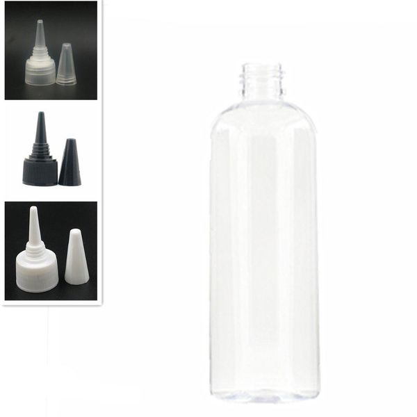 

300ml empty plastic bottle, clear pet bottle with transparent/white/black twist caps pointed mouth lid jlltel