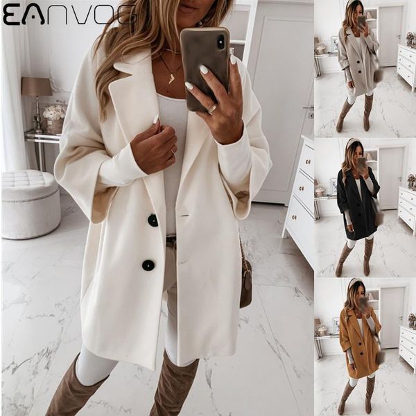 

women lapel office ladies blazer tweed coat jacket outwear three quarter sleeve turn-down collar single breasted elegant coat, Black