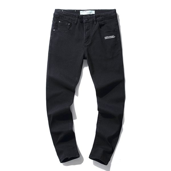 

9elastic jeans official new style men women designer brand luxury black white off the shoulder white men's and women's leisure fas, Blue