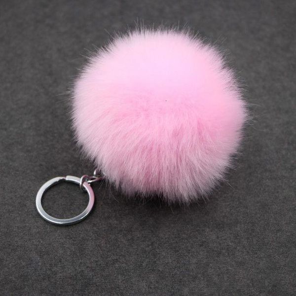 

car imitate rabbit pom fur ball keychain holder handbag key ring 3.15 inch bags keyfob bag fashion accessories0ysl, Silver