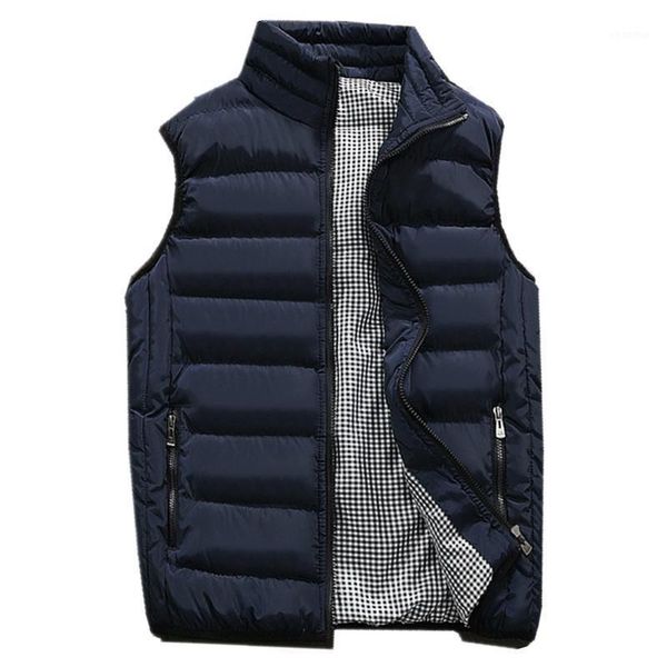 

mens jacket sleeveless vest winter fashion casual slim coats brand clothing cotton-padded men's vest men waistcoat big size t1461, Black;white