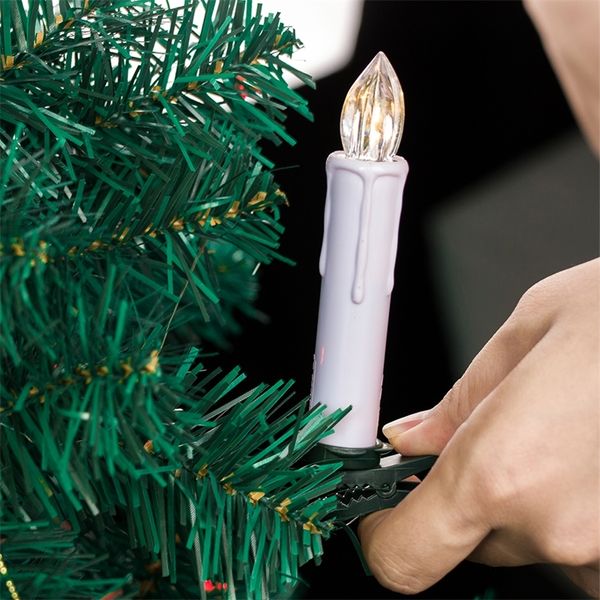 Candele a LED di Capodanno/Natale Telecomando senza fiamma per la cena domestica Decorazione dell'albero di Natale Lampada LJ201212