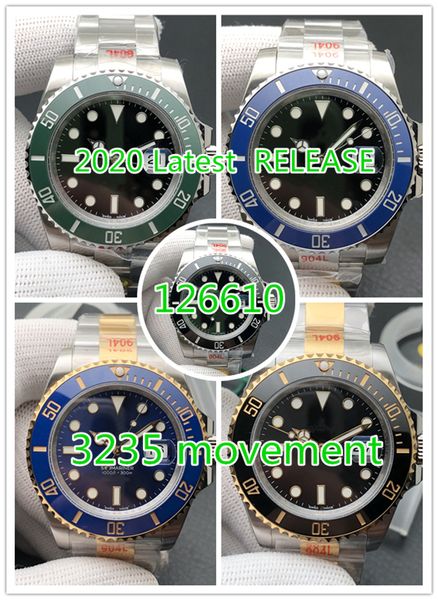 

2020 latest version 126610 montre de luxe 41mm 3235 movement 904l fine steel case sapphire luminous stone automatic watch mens watches, Slivery;brown