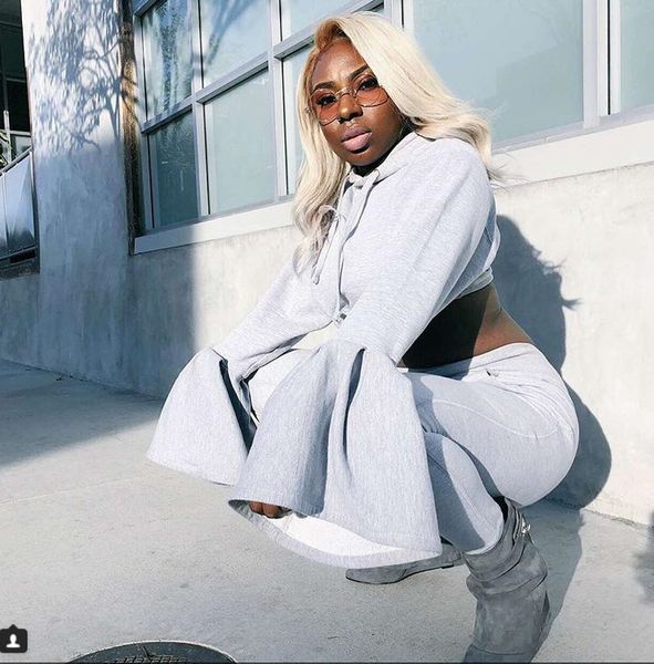 

new women's tracksuits european and american women's two piece sports suit, Gray