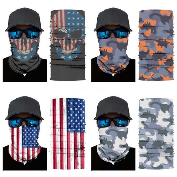 

s7nkl stylish mask skull scarf face skull scarf magic cover cycling sports windproof outdoor headband neck protector bandanas, Blue;black