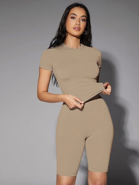 

solid fitted tee 17d2#, White