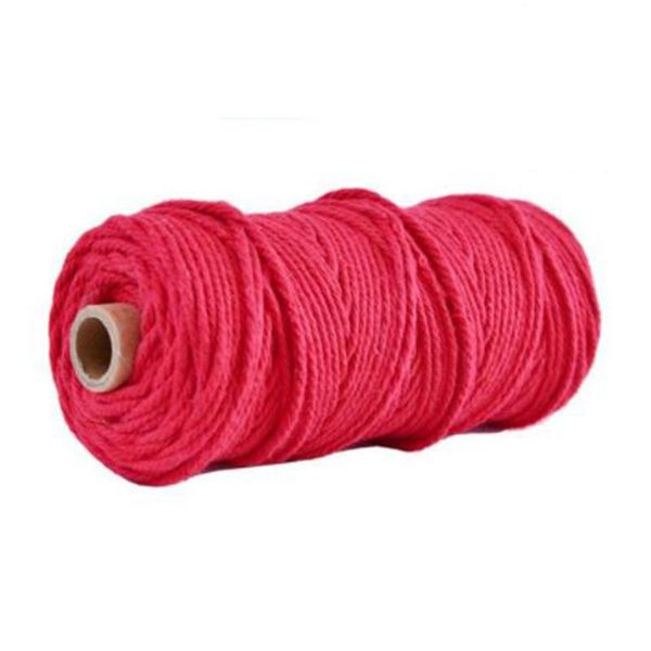 

3mm 100% natural cotton string twisted cord rope colorful craft macrame 100m new, Black;white