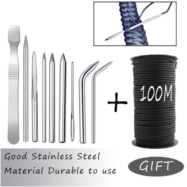 

6/9 pcs camping paracord stitching set stainless steel paracord lacing stitching needle umbrella rope climbing camping equipment