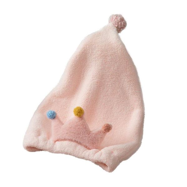 

shower caps 1pc adorable crown design girl dry hair cap coral fleece soft bathroom product bath