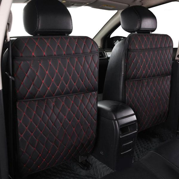 

car organizer pu seat back bag high-quality interior suitable for most cars storage bags items leather kick pad1