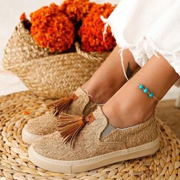 

woman flats 2020 women casual tassel sneakers spring slip on vulcanized women's ladies comfortable shoes female fashion loafers #qt4e