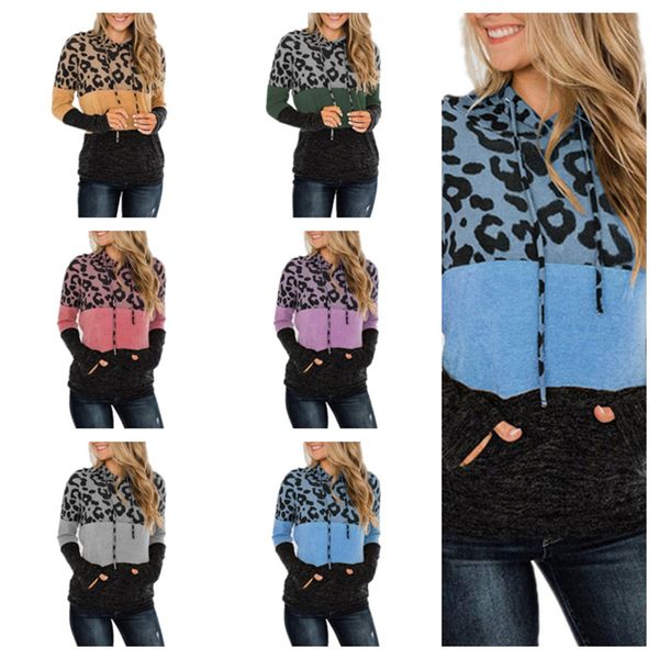 

fashion leopard printed women sweater pullover long sleeve hoodies hooded jacket coat ladies autumn winter sweatershirt s-3xl e120502, White