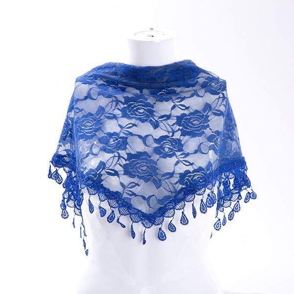 

scarves spring and autumn triangle scarf solid color female shawl head muslim, Blue;gray