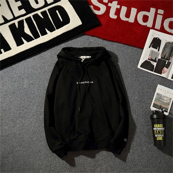 

2021 new solid casual autumn cotton men harajuku couple hoodies youth college men's fashion sweatshirts hoodie streetwear dq18 5d95, Black