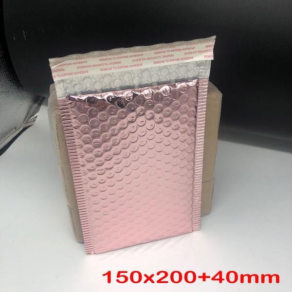

10pcs rose gold foil plastic padded bubble envelopes bags mailers envelope bubble mailing bag business wedding gift jlliyd