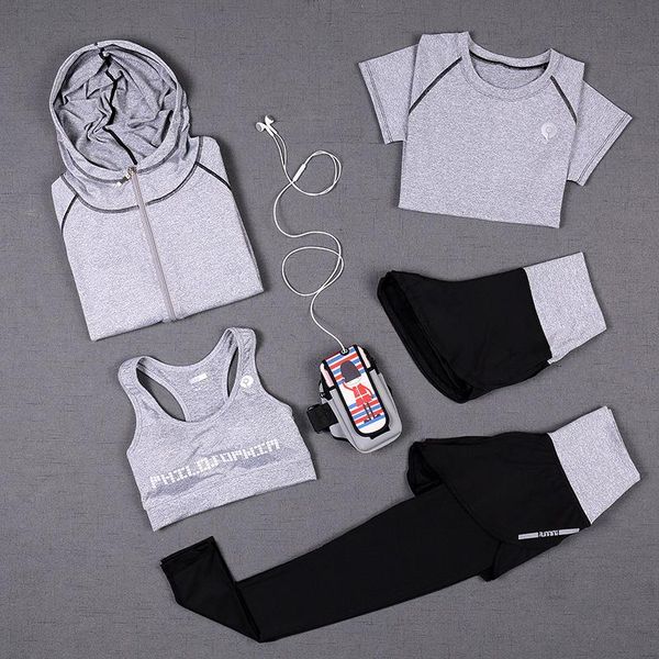 

running sets quick dry sportswear gym leggings female t-shirt costume fitness tights sport suit green yoga set women's tracksuit, Black;blue