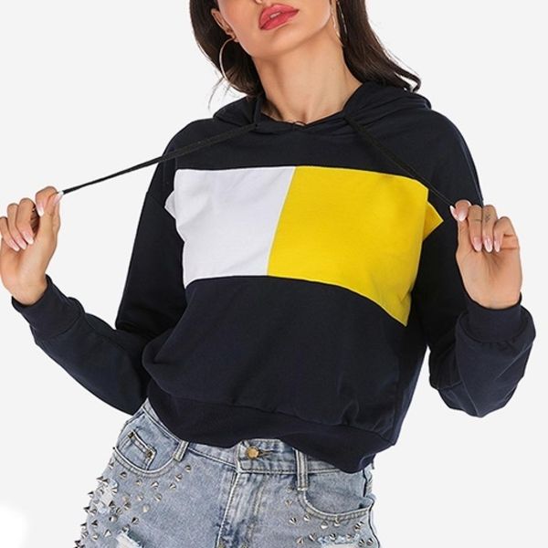 

short long sleeved women sweatshirt, Black