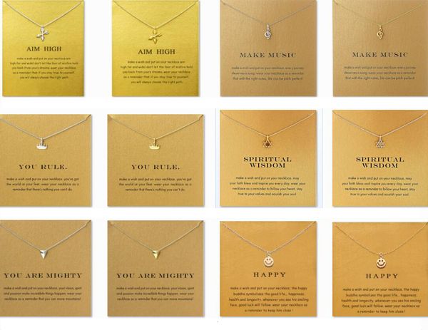 

factory5gi0silver card many with style gold high necklaces chain key clover horseshoe triangle charm pendant necklace for women