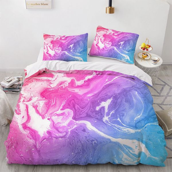 

simple bedding sets 3d marbling duvet quilt cover set comforter bed linen pillowcase king queen full double home texitle duvet cover
