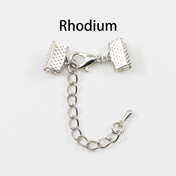 

10pcs/lot ribbon leather cord end fastener clasps with chains lobster clasps connectors for bracelet diy jewelry making findings wmtfim