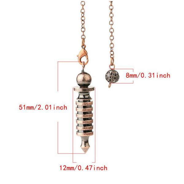 

dowsing pendulum metal healing divining scrying point ball coil copper pendulum chains pendant charm wicca fashion reiki jllujd, Black