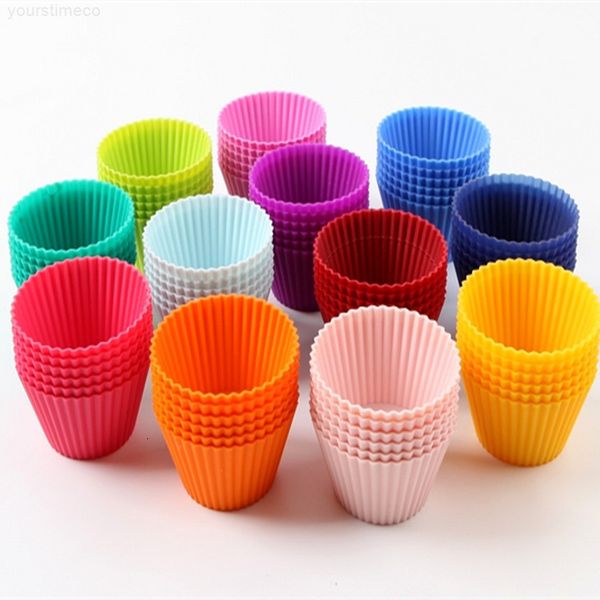 

7cm thickening original single silicone round muffin cup cake mold ju0472