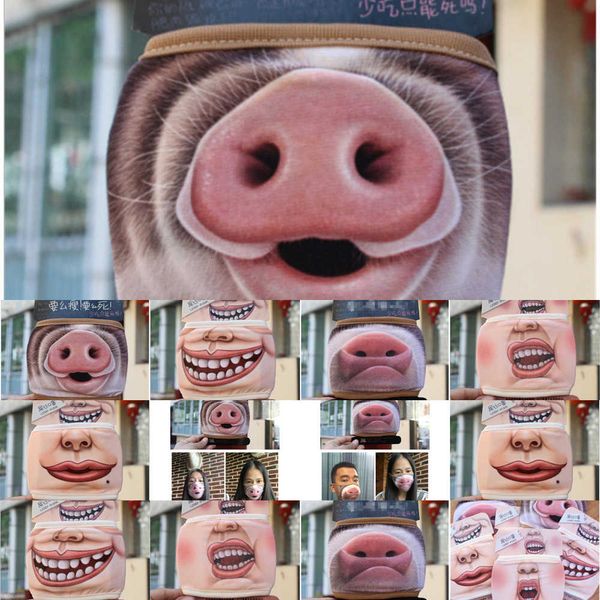 

factoryk4jgmask 3d cartoon face mouth cotton cute dustproof pig mask personality washable for women m5jyb mwpi