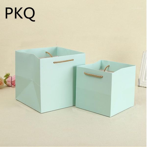 

gift wrap 20pcs 16*16*16cm/22*22*22cm kraft paper bag flower box with handle bouquet florist packing valentine's day boxes1