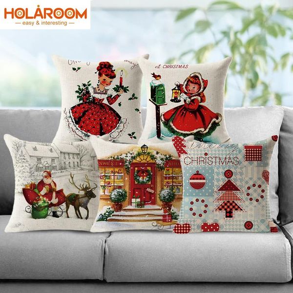 

cushion/decorative pillow years cushion cover red dress girl pillows home decor pillowcase bed sofa car xmas celebration cushions