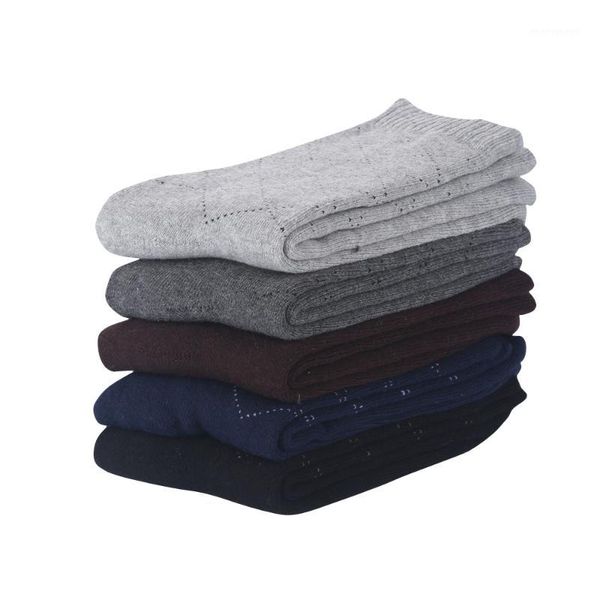 

new arrive 2017 winter brand thicken warm cotton socks for men dotted line terry socks male casual floor 5pairs/lot1, Black