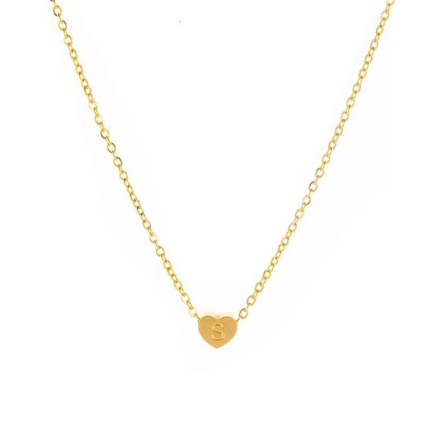 

for letter name pendant heart choker necklace women gold color chain necklaces jewelry
