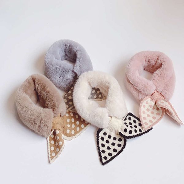 

cute winter female baby children's scarf cartoon rabbit plush collar korean version thickened warm neck cover parent child, Red;brown