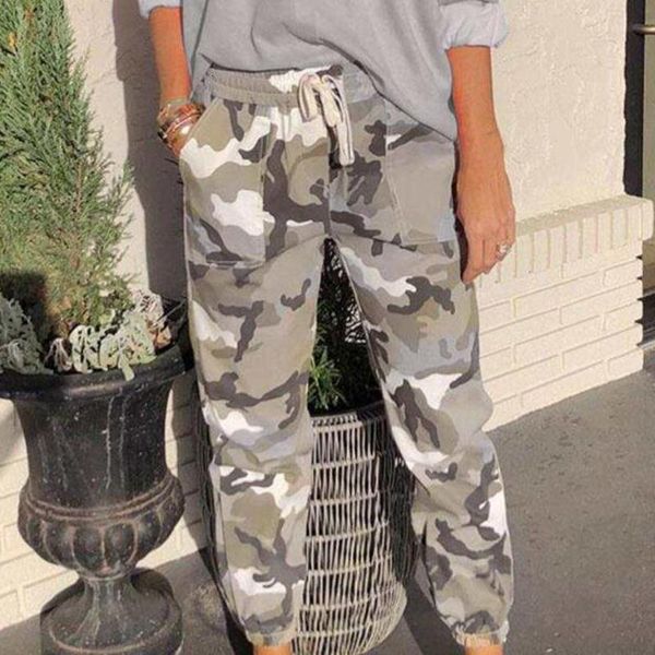 

camo parted женщина брюки с высокой талией гарем брюки хип-хоп потрясающая улица утренняя одежда муджера pantalones корейский стиль грузовые, Black;white