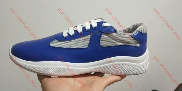 

2020 men's fashion casual shoes america's cup designer sneakers in patent leather and nylon sneakers mens shoe, Black